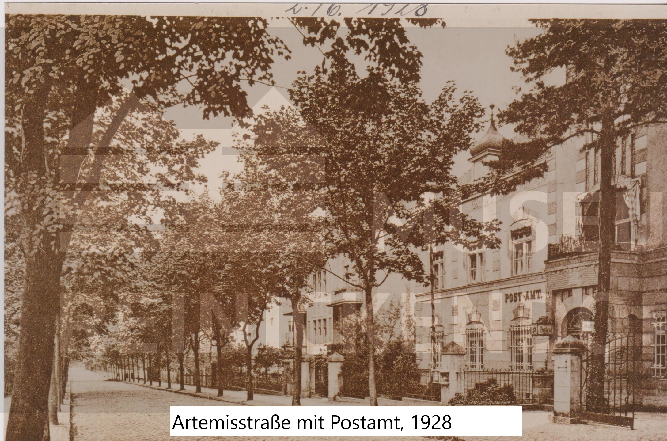 Artemisstr. mit Postamt, 1928
